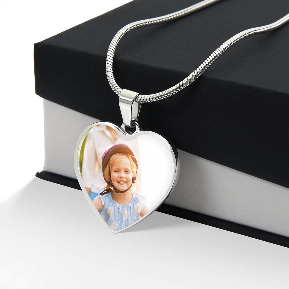 Custom Photo Heart Necklace with Engraving – Personalized Gift for Her, Memorial, Anniversary, Birthday