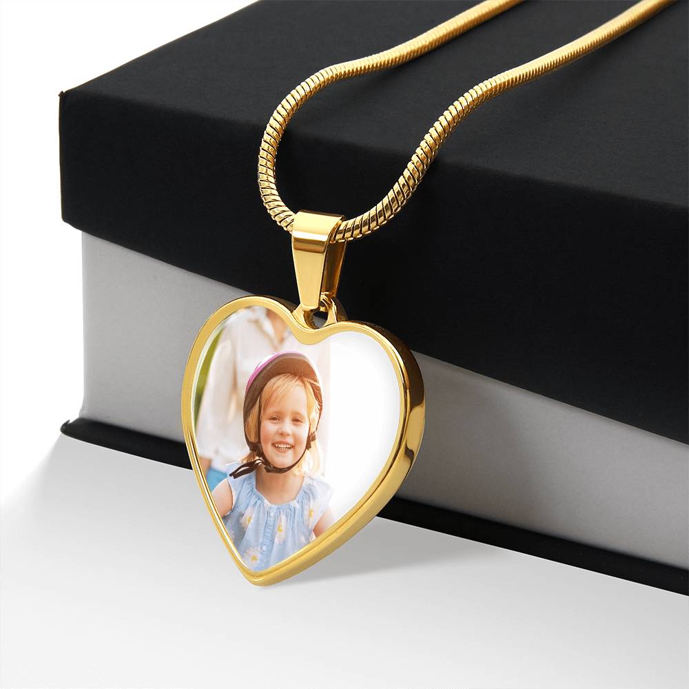 Custom Photo Heart Necklace with Engraving – Personalized Gift for Her, Memorial, Anniversary, Birthday