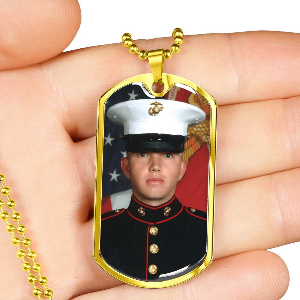 Buyer Upload Dog Tag Necklace with Engraving, Personalized Gift for Him or Her, Memorial Pendant, Custom Picture Necklace