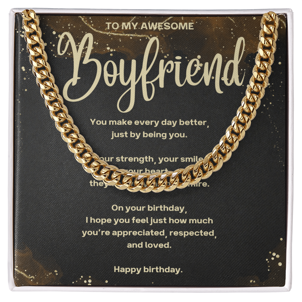 Men’s Cuban Link Chain – Romantic Birthday Gift for my Awesome Boyfriend