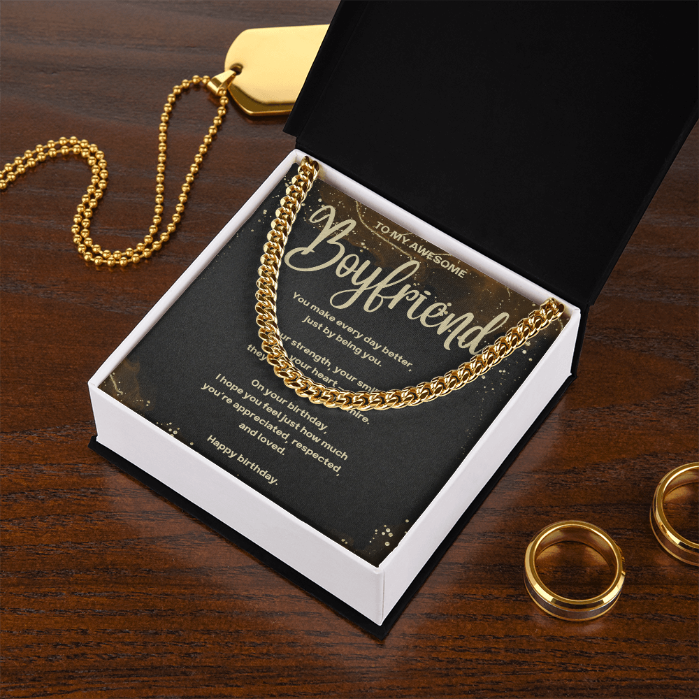 Men’s Cuban Link Chain – Romantic Birthday Gift for my Awesome Boyfriend