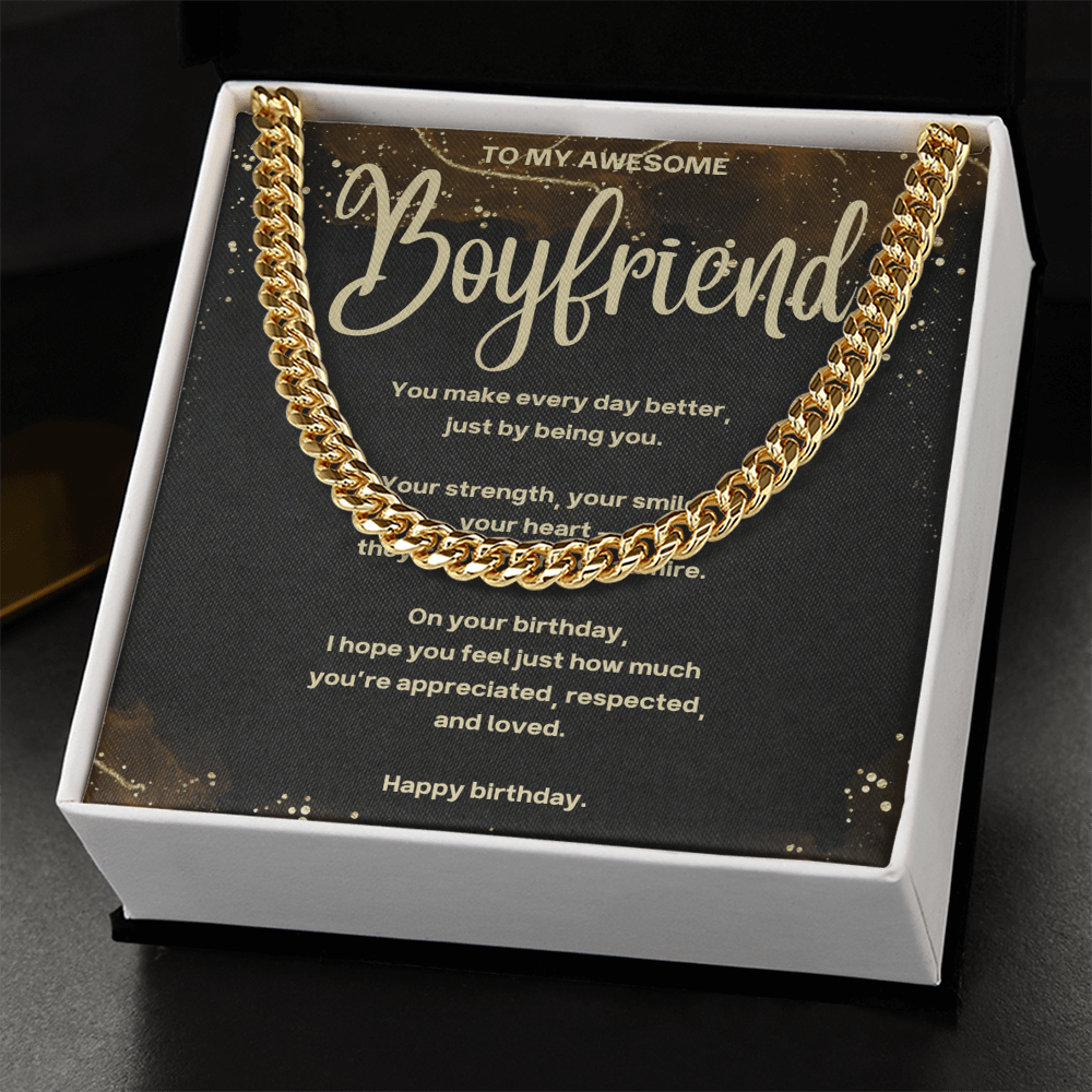 Men’s Cuban Link Chain – Romantic Birthday Gift for my Awesome Boyfriend
