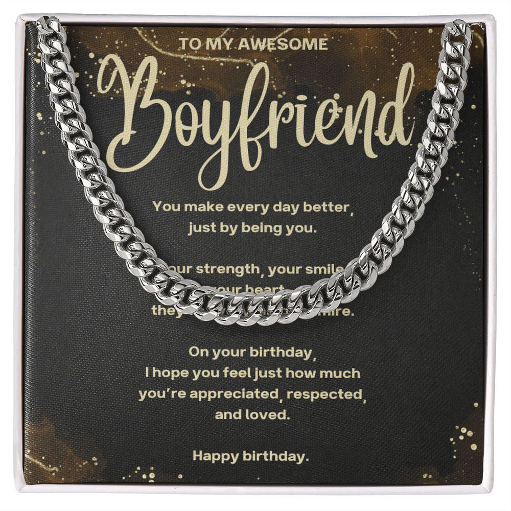 Men’s Cuban Link Chain – Romantic Birthday Gift for my Awesome Boyfriend