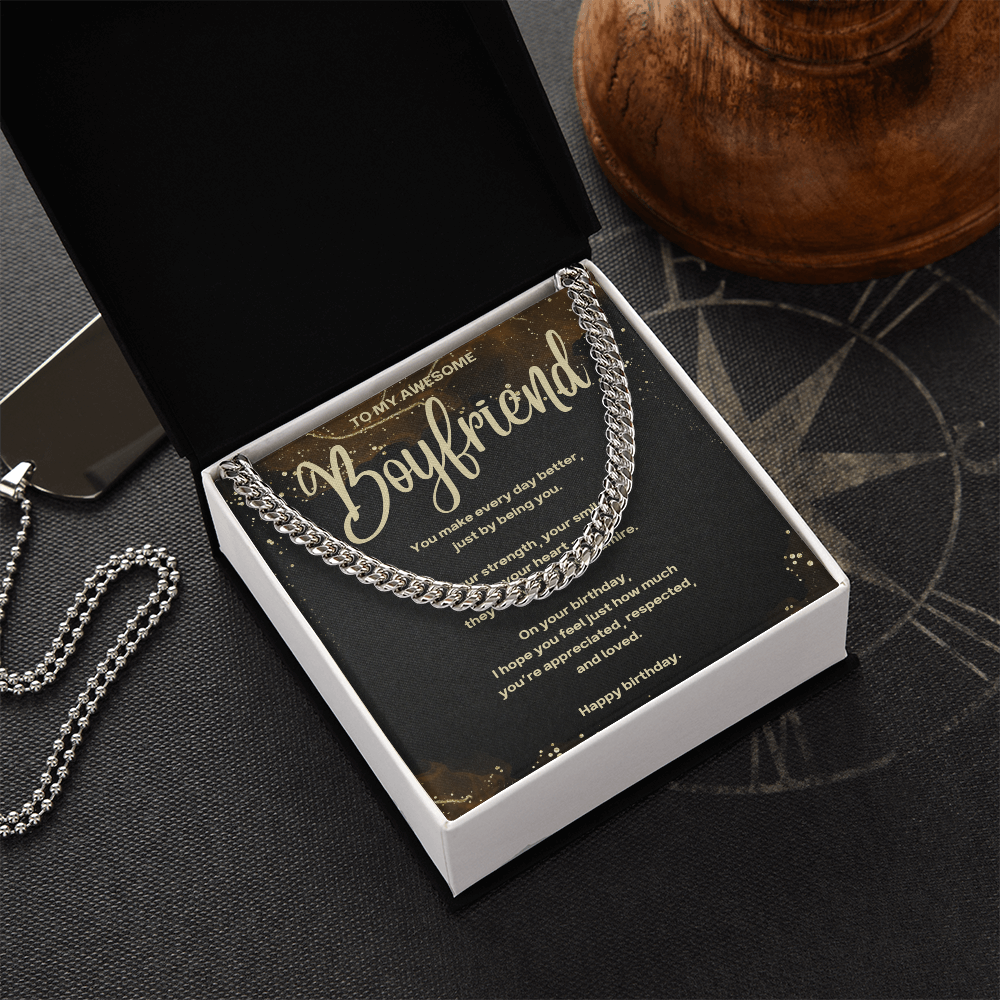 Men’s Cuban Link Chain – Romantic Birthday Gift for my Awesome Boyfriend