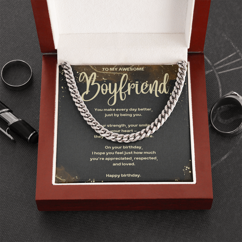 Men’s Cuban Link Chain – Romantic Birthday Gift for my Awesome Boyfriend