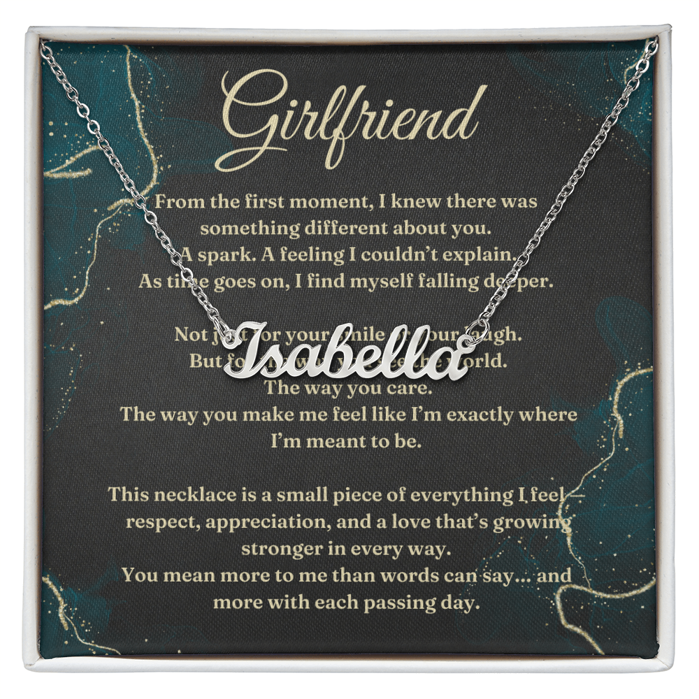 Custom Name Necklace with Gift Card – Personalized Script Pendant, Romantic Gift for Girlfriend