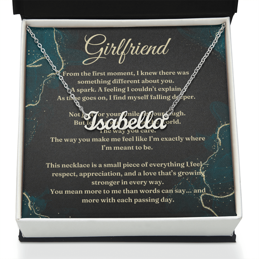 Custom Name Necklace with Gift Card – Personalized Script Pendant, Romantic Gift for Girlfriend