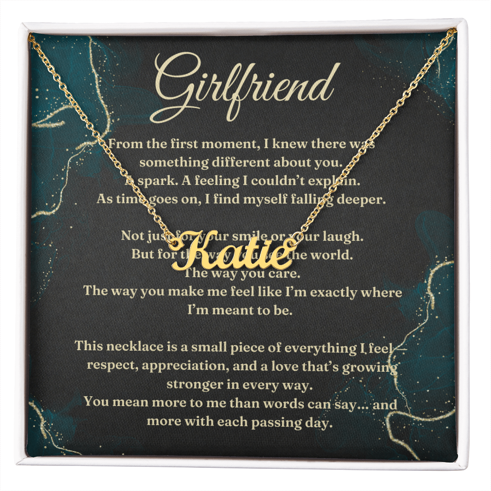 Custom Name Necklace with Gift Card – Personalized Script Pendant, Romantic Gift for Girlfriend