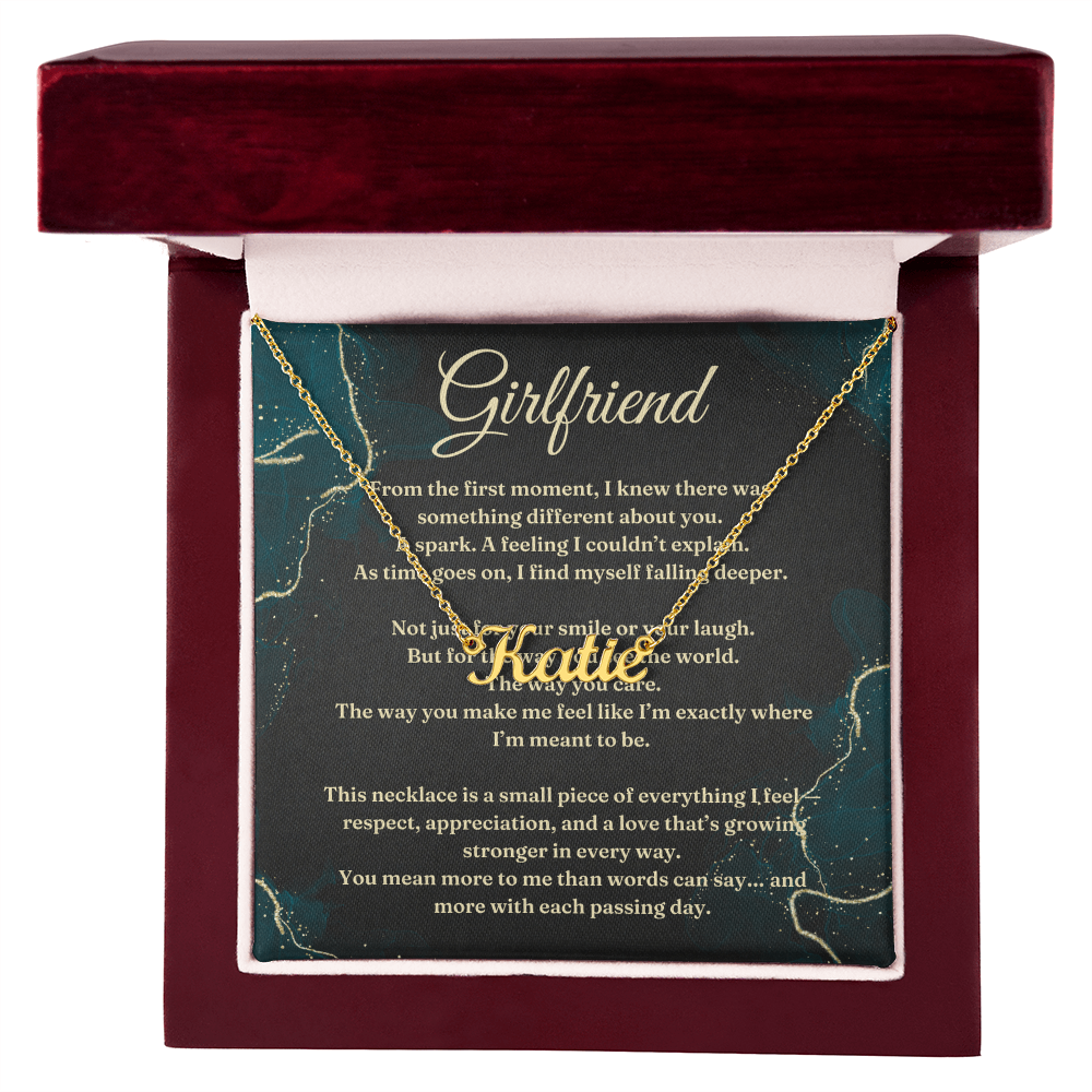 Custom Name Necklace with Gift Card – Personalized Script Pendant, Romantic Gift for Girlfriend