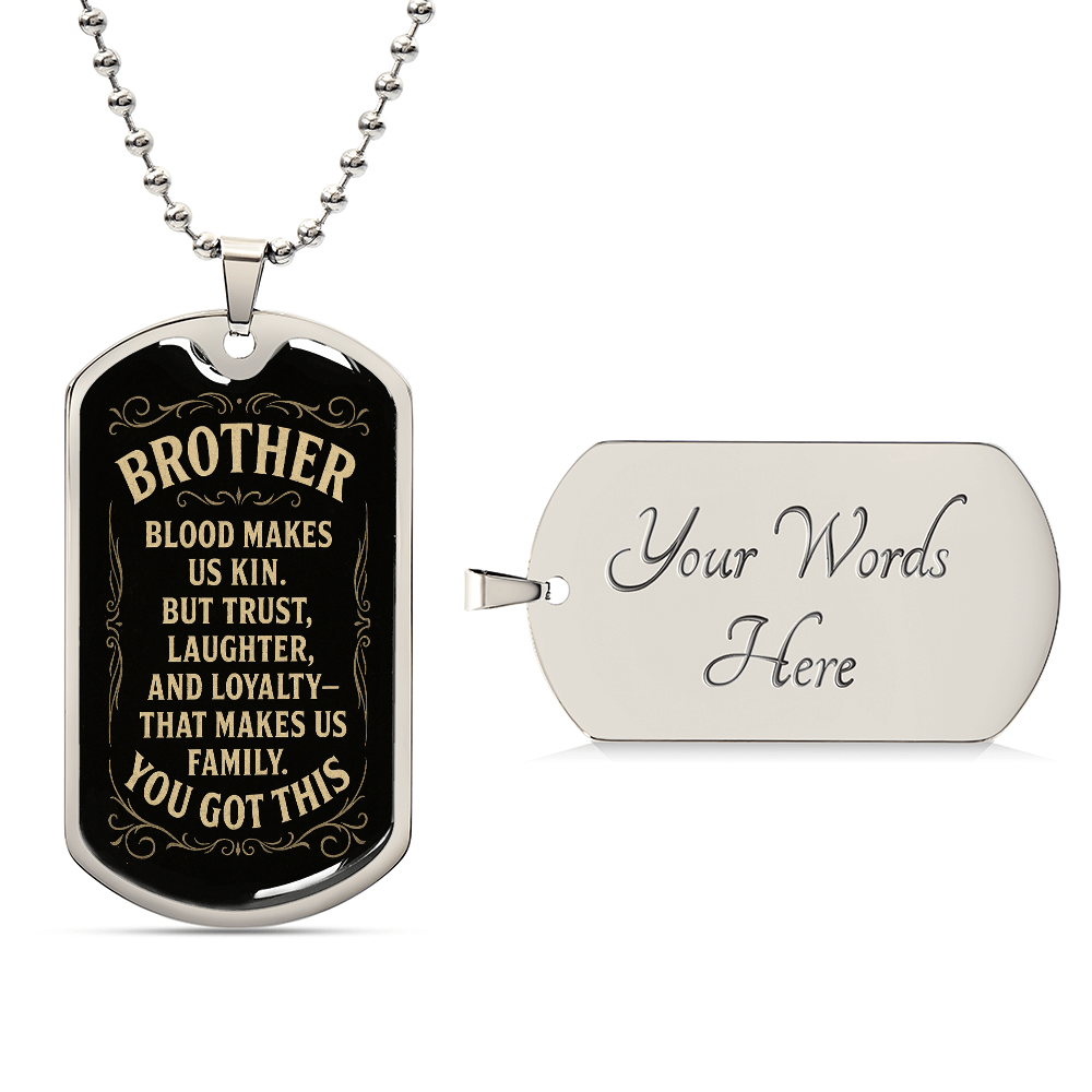 Personalized Dog Tag for Brother – Custom Engraved Gift for Him, Birthday or Christmas Keepsake