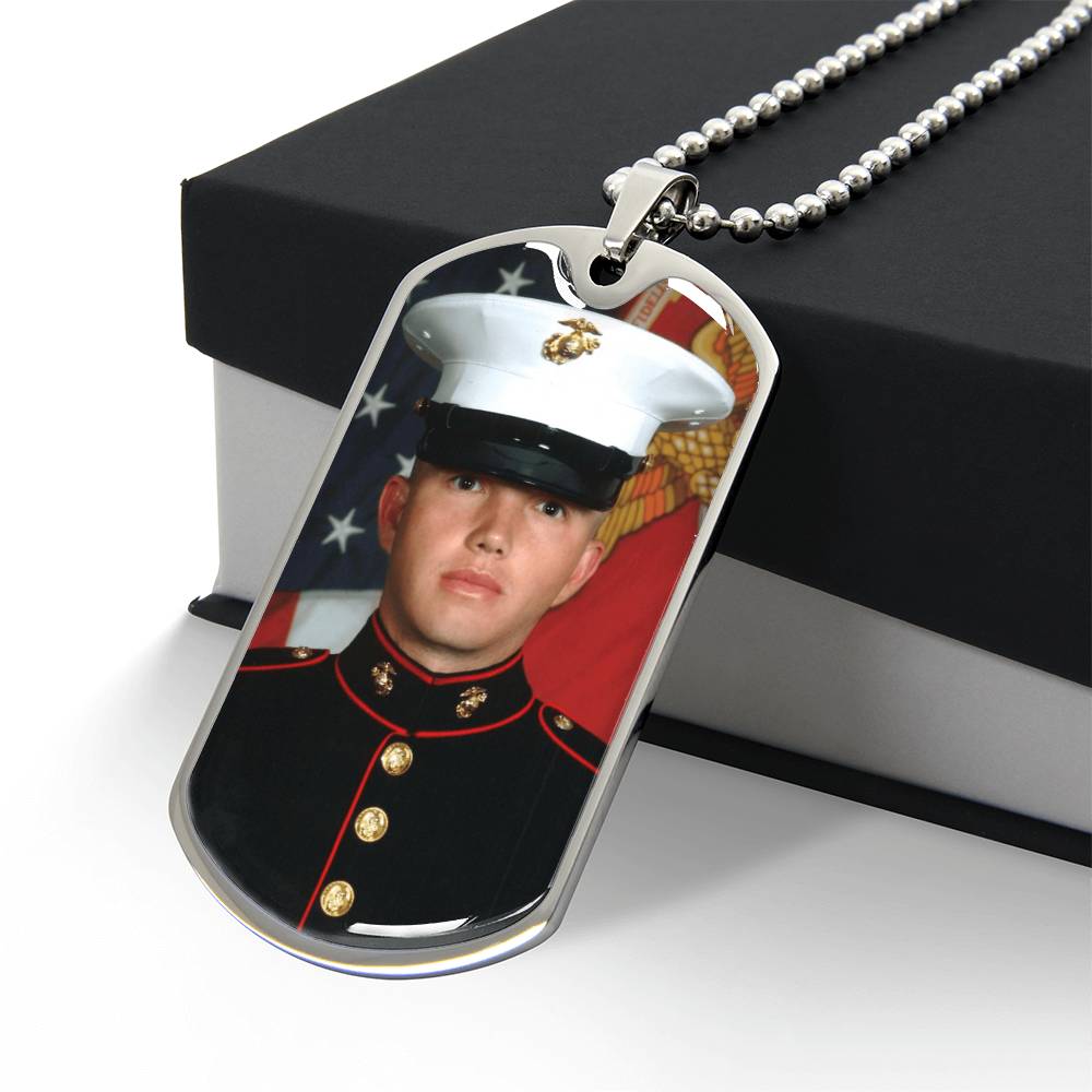 Buyer Upload Dog Tag Necklace with Engraving, Personalized Gift for Him or Her, Memorial Pendant, Custom Picture Necklace
