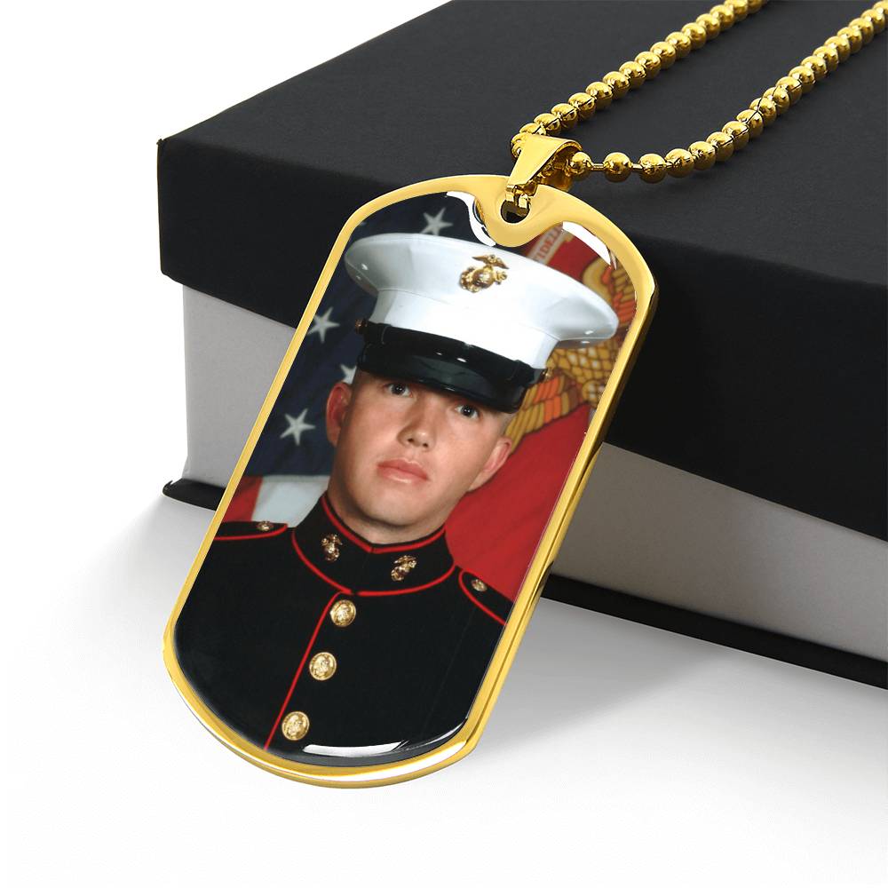 Buyer Upload Dog Tag Necklace with Engraving, Personalized Gift for Him or Her, Memorial Pendant, Custom Picture Necklace