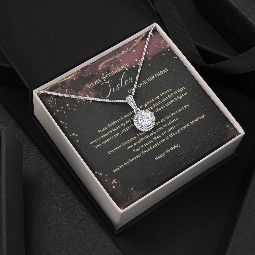 Eternal Hope Necklace for Sister – Meaningful Birthday Gift from Brother or Sister – Elegant Jewelry with Message Card