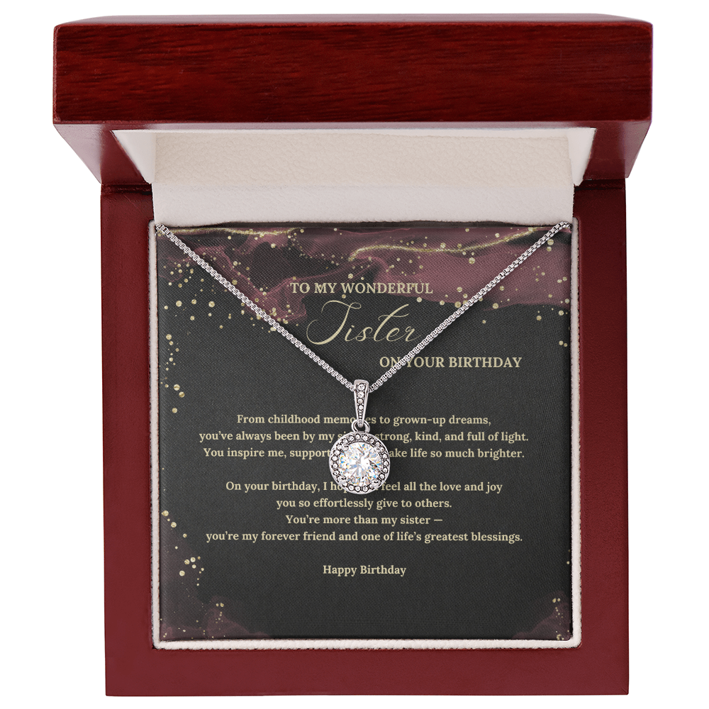 Eternal Hope Necklace for Sister – Meaningful Birthday Gift from Brother or Sister – Elegant Jewelry with Message Card