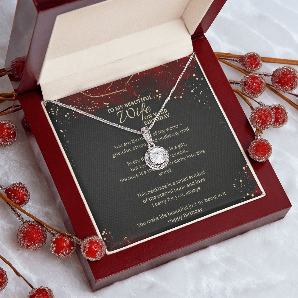 Eternal Hope Necklace for Wife with Birthday Message