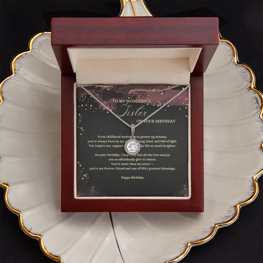 Eternal Hope Necklace for Sister – Meaningful Birthday Gift from Brother or Sister – Elegant Jewelry with Message Card