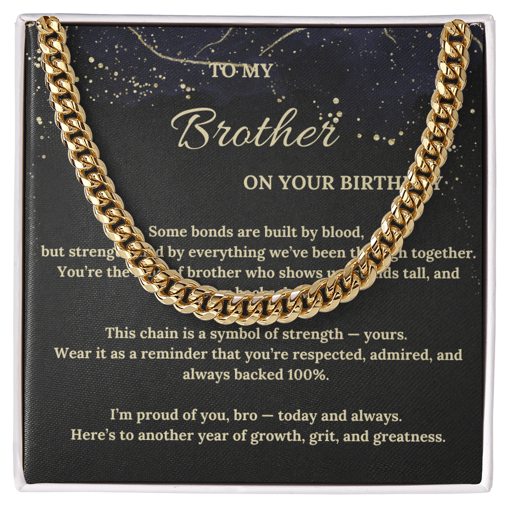 Cuban Link Chain for Brother – Birthday Gift for Him – Stylish Men's Necklace – Brother Jewelry Present
