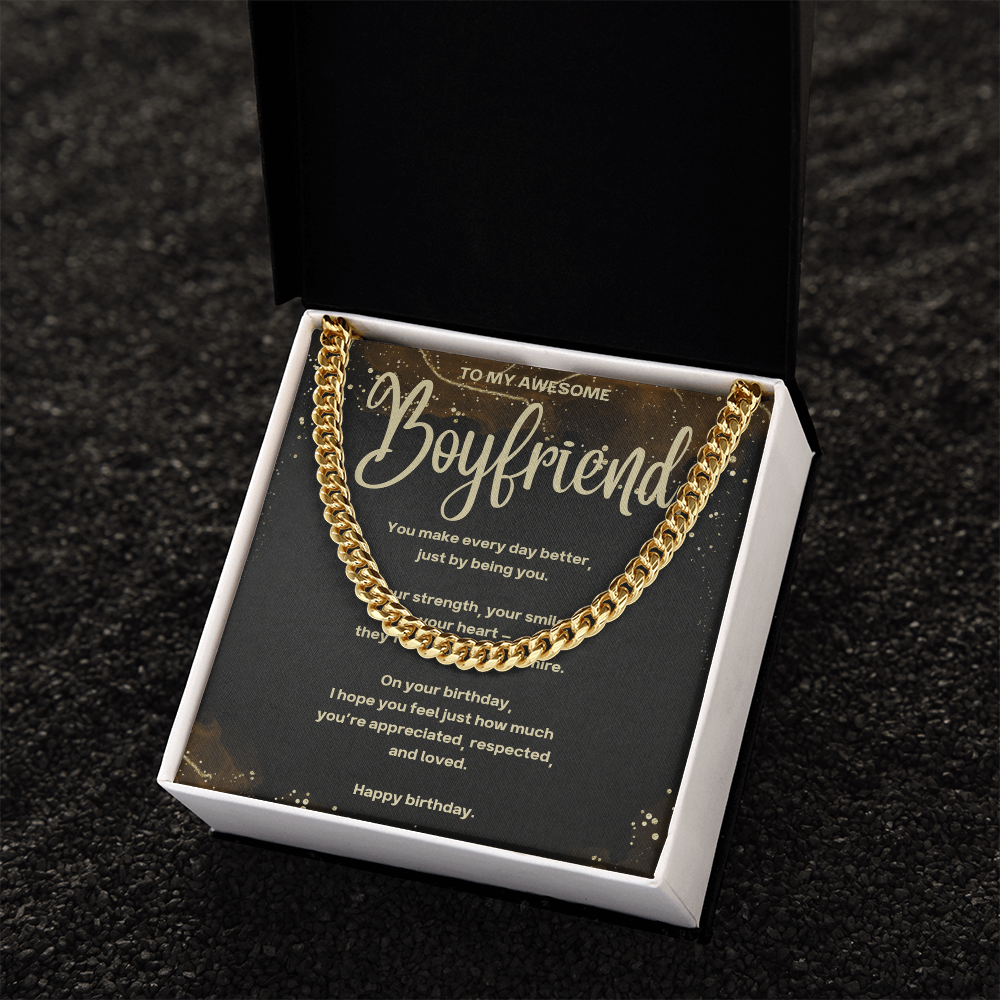 Men’s Cuban Link Chain – Romantic Birthday Gift for my Awesome Boyfriend
