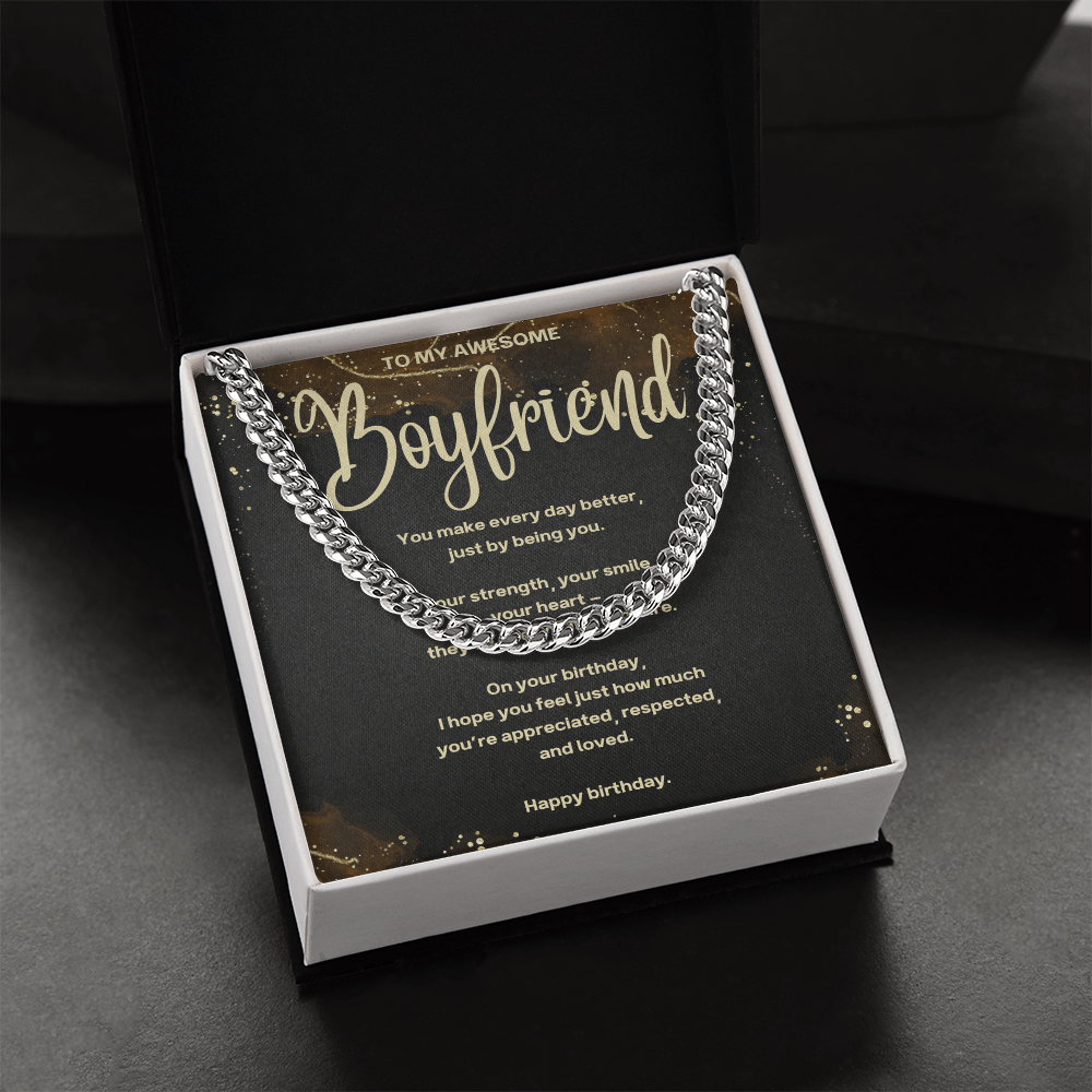 Men’s Cuban Link Chain – Romantic Birthday Gift for my Awesome Boyfriend