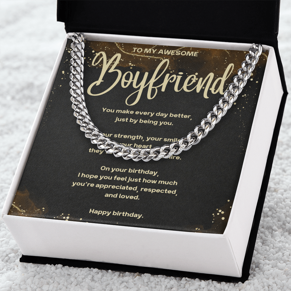 Men’s Cuban Link Chain – Romantic Birthday Gift for my Awesome Boyfriend