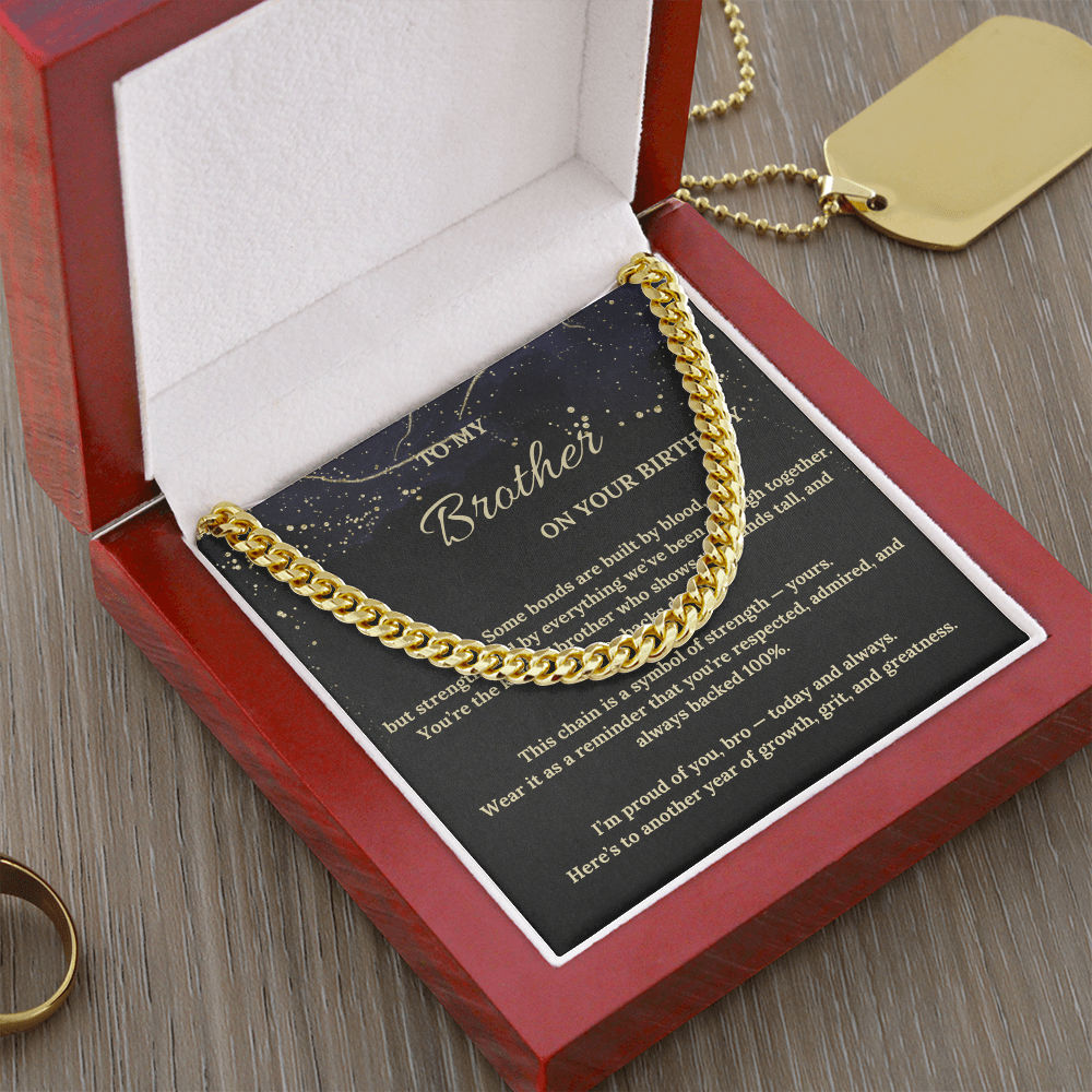 Cuban Link Chain for Brother – Birthday Gift for Him – Stylish Men's Necklace – Brother Jewelry Present
