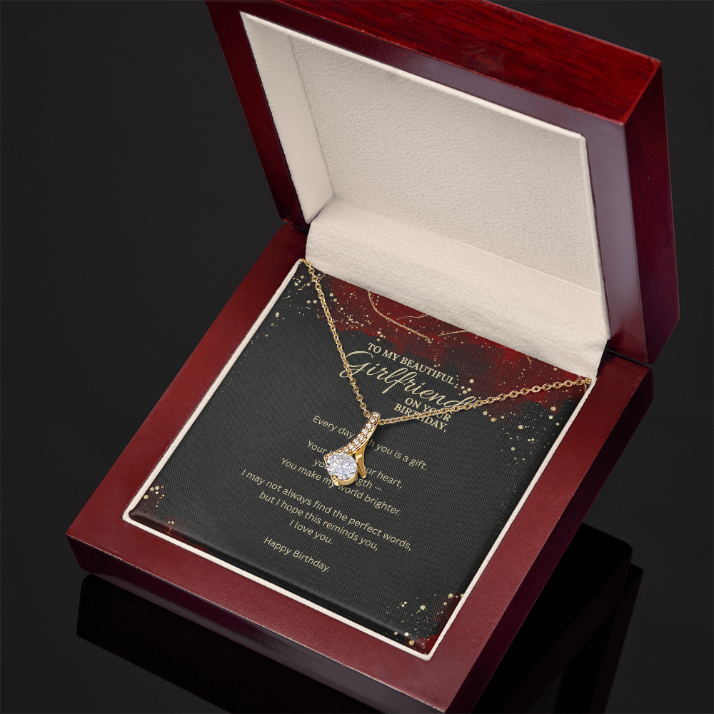 Alluring Beauty Necklace Gift for Girlfriend – Romantic Birthday Jewelry for Her