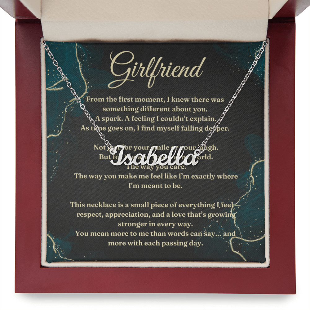 Custom Name Necklace with Gift Card – Personalized Script Pendant, Romantic Gift for Girlfriend