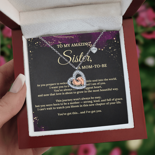 Baby Feet Necklace – Pendant Gift for Sister, New Mom – Sentimental Jewelry with Message Card