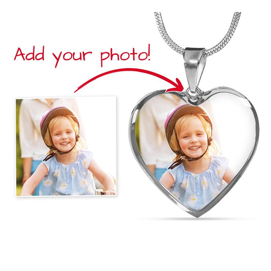 Custom Photo Heart Necklace with Engraving – Personalized Gift for Her, Memorial, Anniversary, Birthday