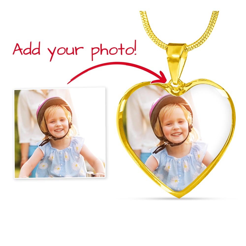 Custom Photo Heart Necklace with Engraving – Personalized Gift for Her, Memorial, Anniversary, Birthday